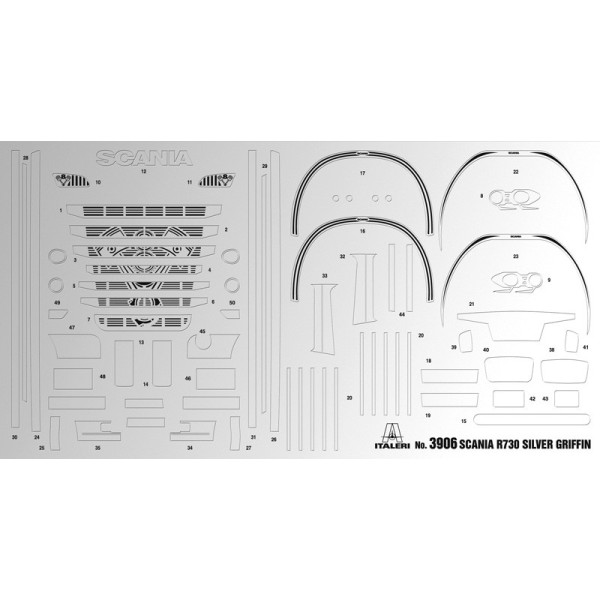 Italeri 1 24 3906 SCANIA R730 V8 STREAMLINE SILVER GRIFFIN 3