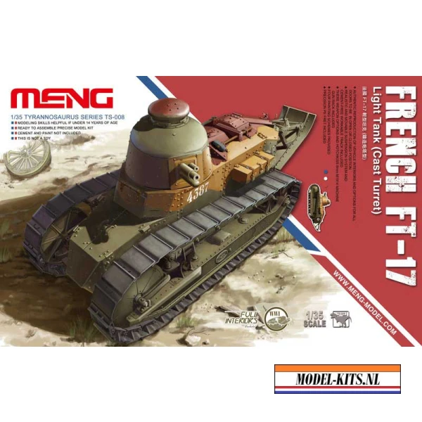 Meng 1:35 French Ft-17 (Cast Turret) - Light Tank