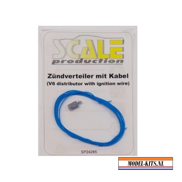 v6 distributor with ignition wire blue 1