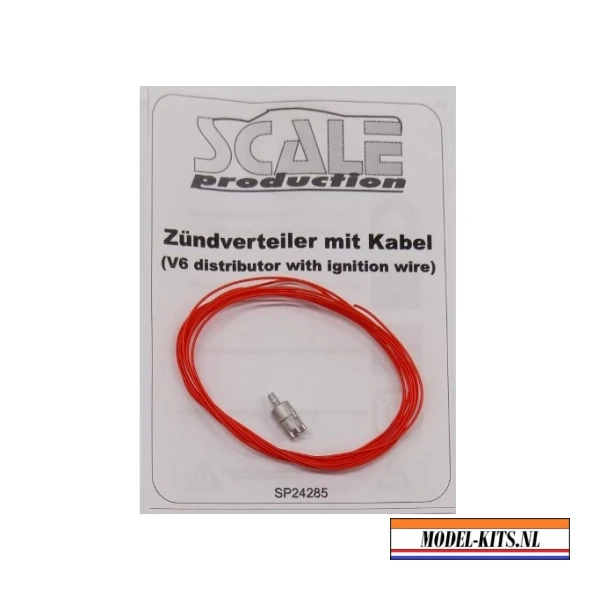 v6 distributor with ignition wire red 1