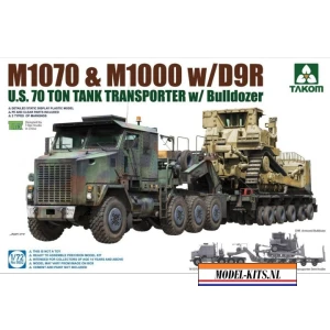 M1070 & M1000 WITH D9R   U.S. 70TON TANK TRANSPORTER W BULLDOZER