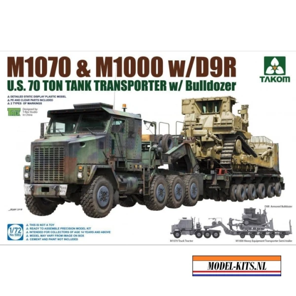 M1070 & M1000 WITH D9R   U.S. 70TON TANK TRANSPORTER W BULLDOZER