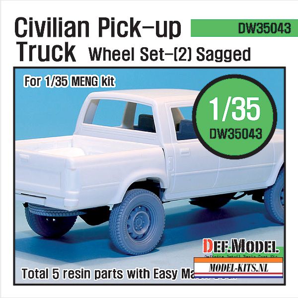 CIVILIAN PICK UP TRUCK SAGGED WHEEL SET 2