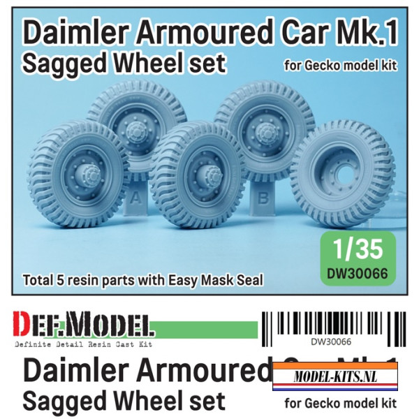 WWII BRITISH DAIMLER ARMOURED CAR WHEEL SET