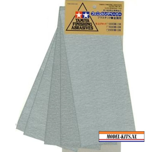 TAMIYA FINISHING ABRASIVES, ULTRA FINE SET (P1200, P1500, P2000)