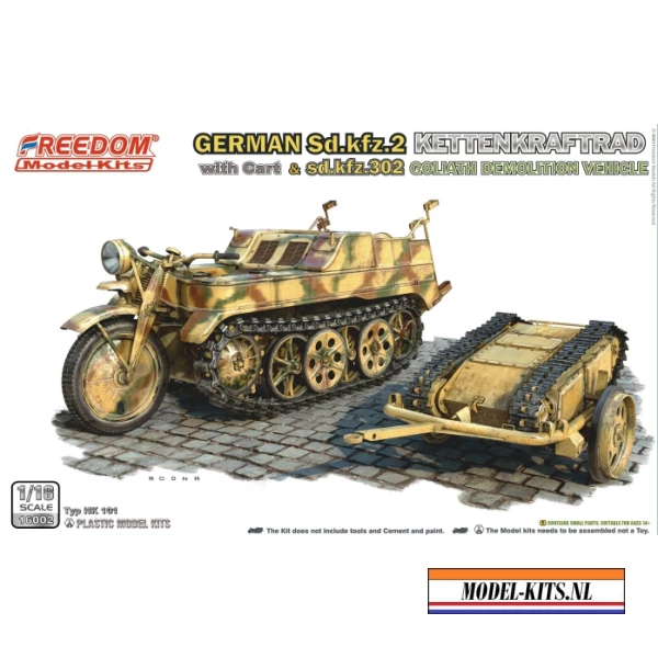 WWII GERMAN KETTENKRAD WITH CART AND GOLIATH