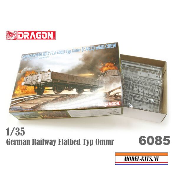 GERMAN RAILWAY FLATBED TYP OMMR 2 AXLE WITH MG CREW 1