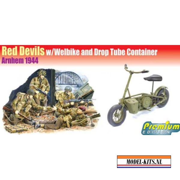 RED DEVILS WITH WELBIKE AND DROP TUBE CONTAINER (ARNHEM 1944)