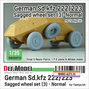 WWII GERMAN SD. KFZ. 222223 SAGGED WHEEL SET LATE