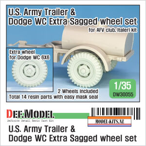 WWII US TRAILER AND DODGE WC EXTRA SAGGED WHEEL