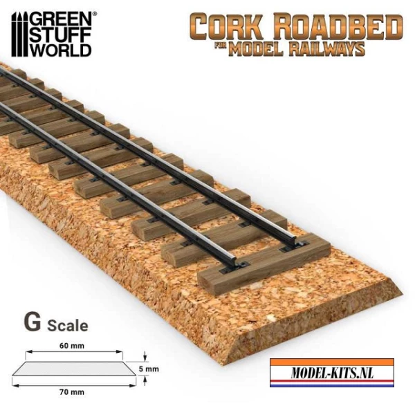 CORK MODEL RAILWAY ROADBED L SCALE 60MM