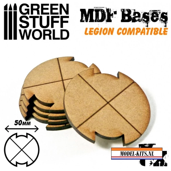 MDF ROUND BASE 50MM LEGION PACK X5