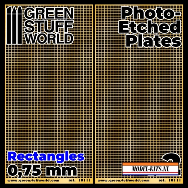 PHOTO ETCHED PLATES   RECTANGLES 0.75MM