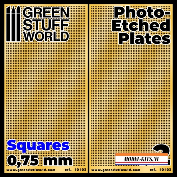 PHOTO ETCHED PLATES   SQUARES 0.75MM