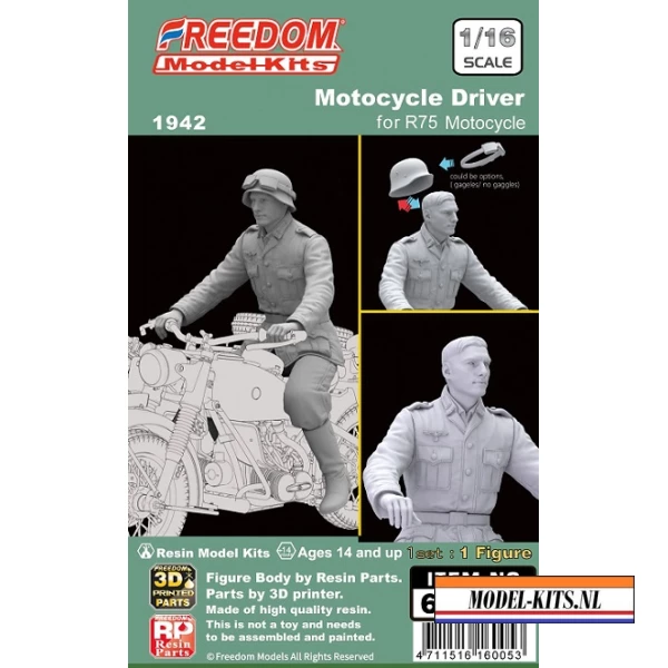 WW II GERMAN MOTORCYCLE DRIVER (FOR R75)