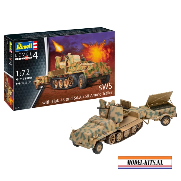 sWS WITH FLAK 43 AND SD. AH. 58 AMMO TRAILER