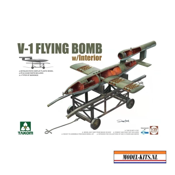 V 1 FLYING BOMB WITH INTERIOR