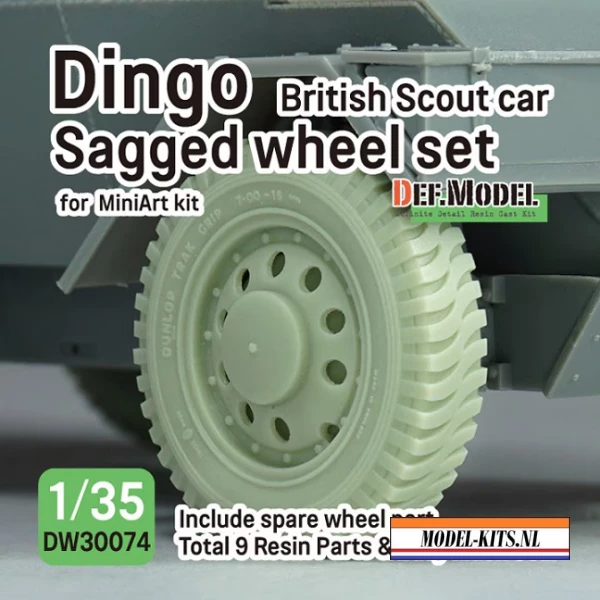 WW2 BRITISH DINGO MK.IB SCOUT CAR SAGGED WHEEL SET W