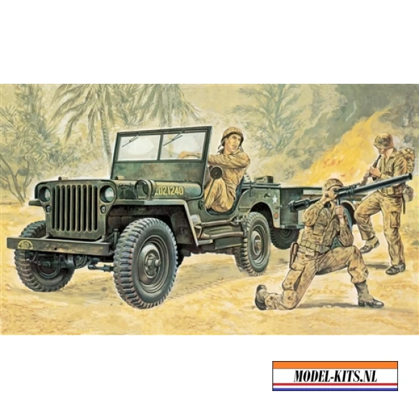 Willys MB Jeep with Trailer