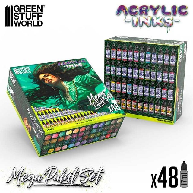 ACRYLIC INKS   MEGA PAINT SET X 48