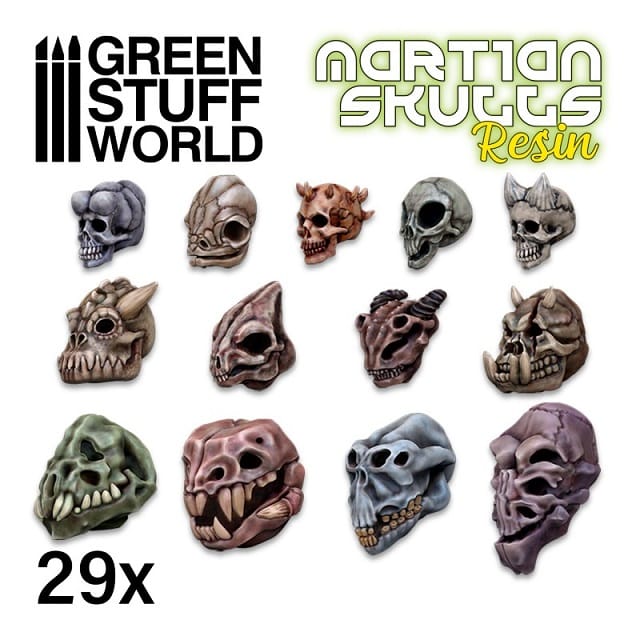 ALIEN SKULLS RESIN SET X30