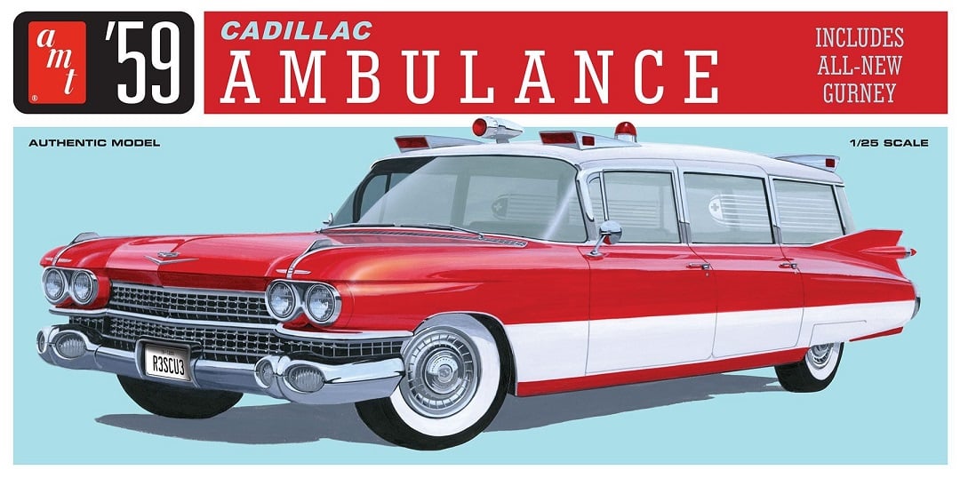 CADILLAC AMBULANCE W GURNEY 1959