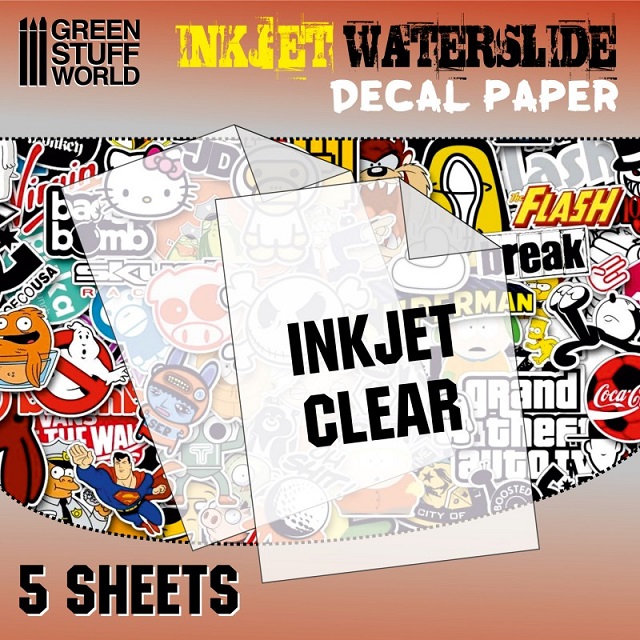 CLEAR INKJET DECAL PAPER 5 PCS