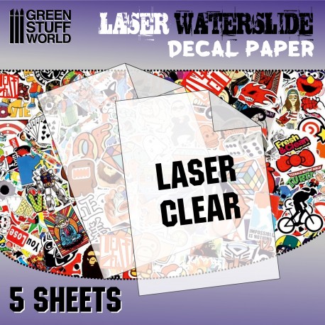 CLEAR LASER DECAL PAPER 5 PCS