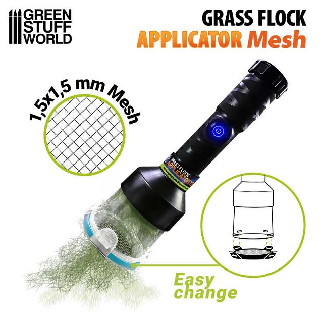 GRASS FLOCK APPLICATOR TOOL   MESH HEAD   SMALL 1 2MM