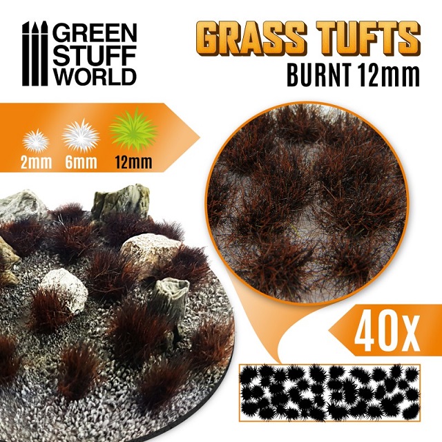 GRASS TUFTS 12MM XL BURNT