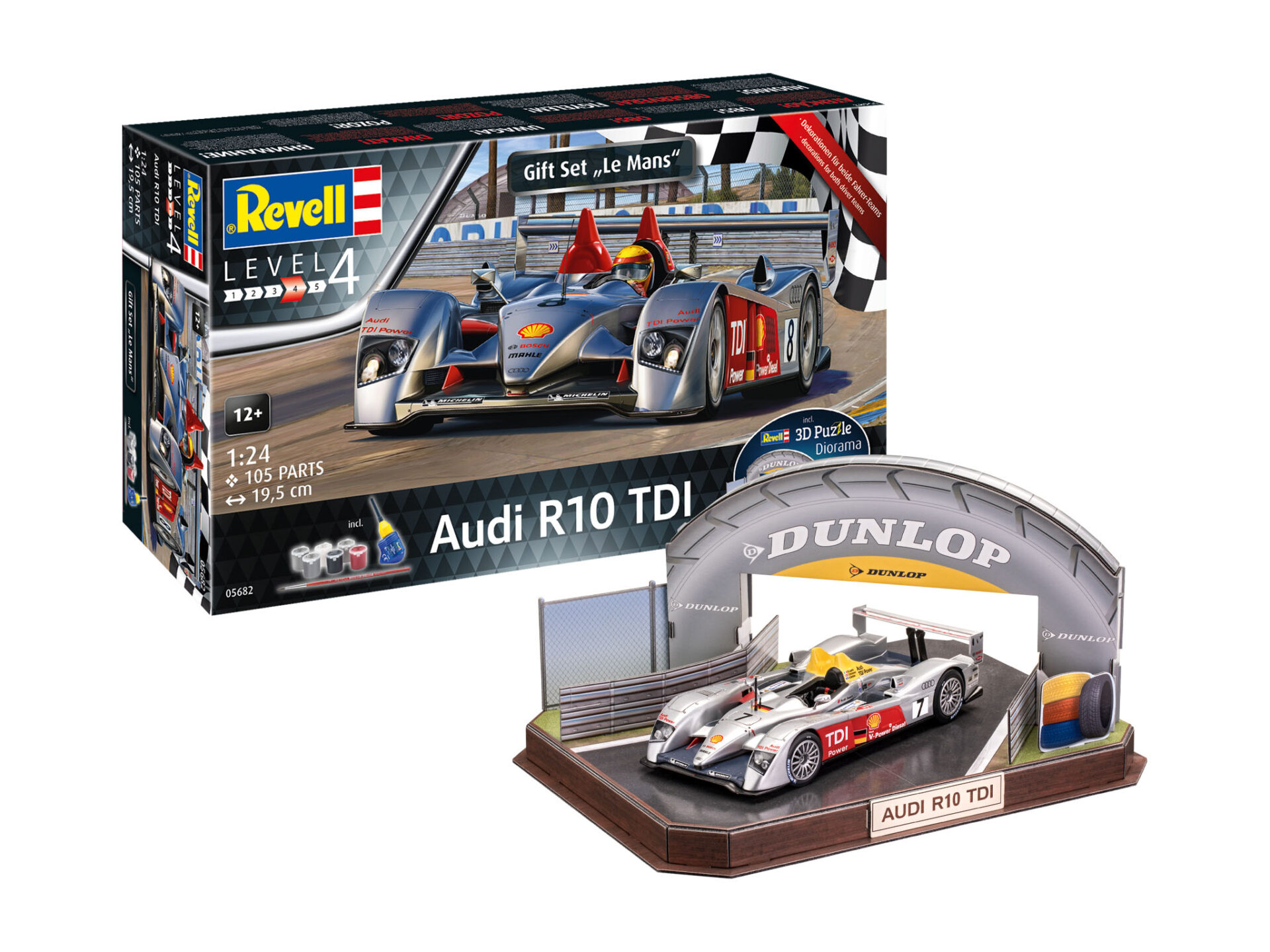 Geschenkset Audi R10 TDI Le Mans + 3D Puzzle Diorama