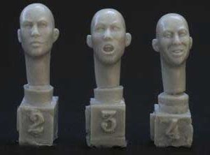 HEADSET 5 DIFFERENT EAST ASIAN BALD HEADS