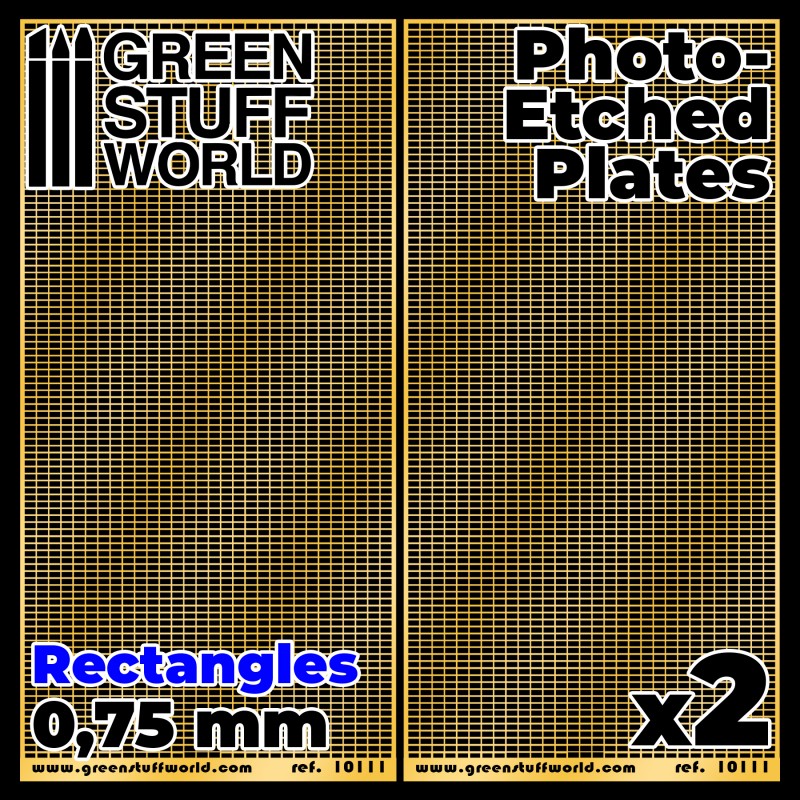 PHOTO ETCHED PLATES   RECTANGLES 0.75MM