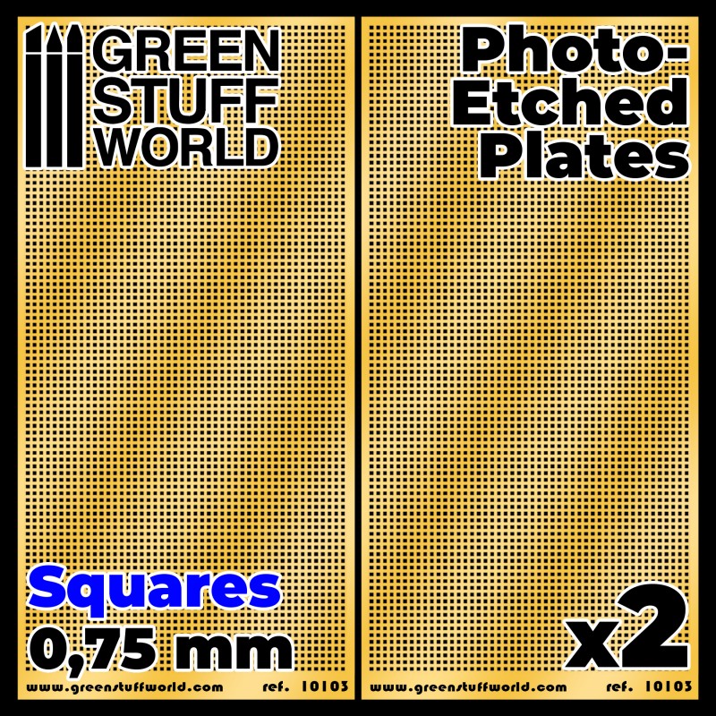 PHOTO ETCHED PLATES   SQUARES 0.75MM