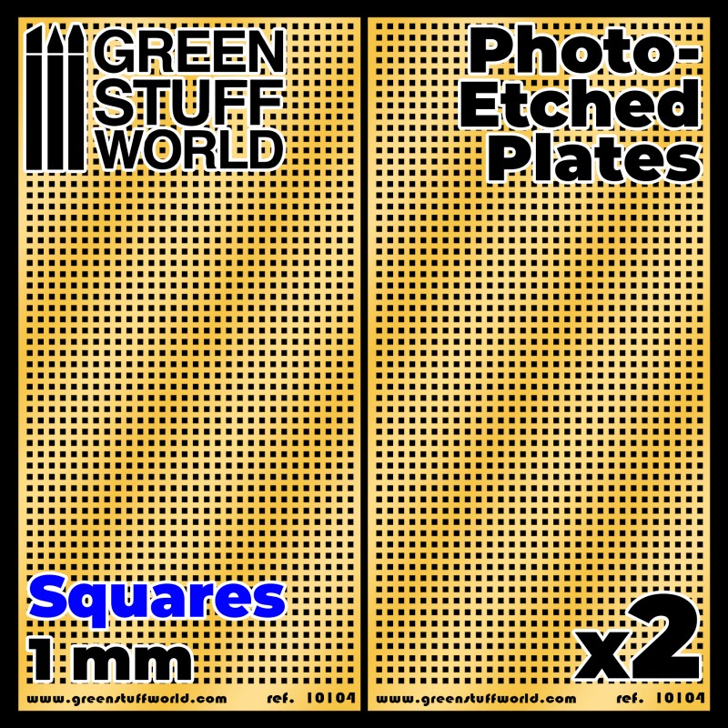 PHOTO ETCHED PLATES   SQUARES 1MM