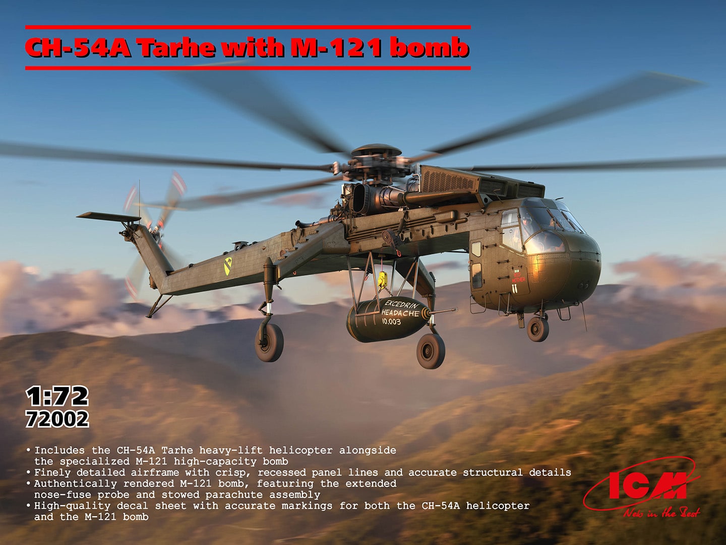 Sikorsky CH 54A Tarhe with M 121 bomb