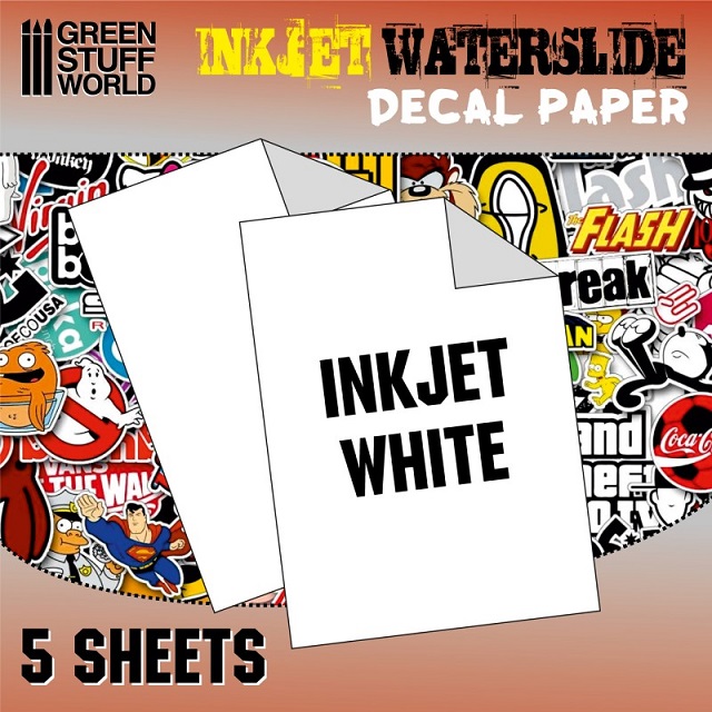 WHITE INKJET DECAL PAPER 5 PCS