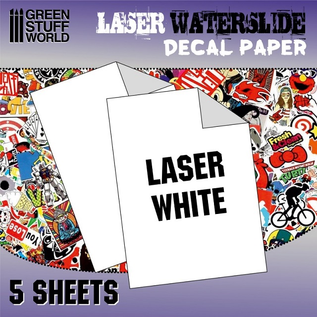 WHITE LASER DECAL PAPER 5 PCS