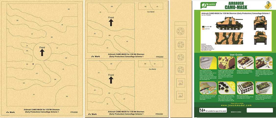 CAMO MASK   M4 SHERMAN (EARLY PRODUCTION) SCHEME 1