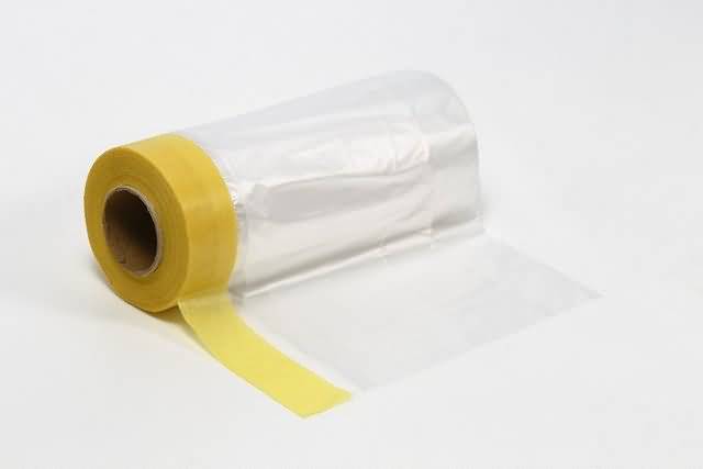 masking tape w plastic sheeting 550mm