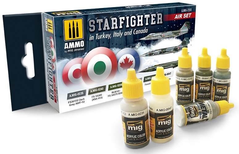 STARFIGHTER IN TURKEY ITALY AND CANADA COLORS   6 x 17ML