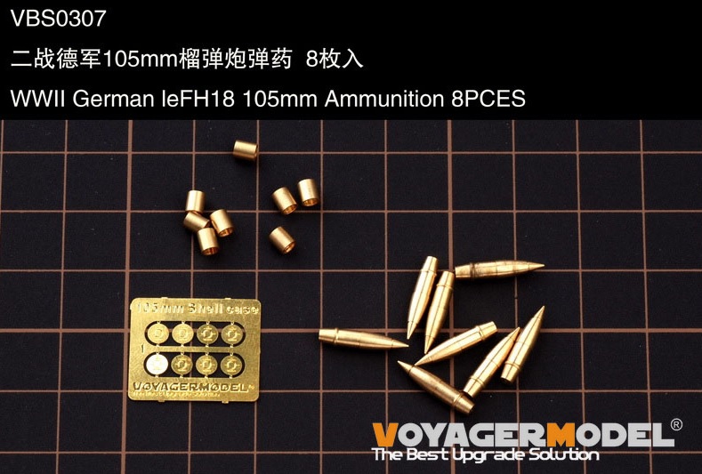 WWII GERMAN IEFH18 105MM AMMUNITION 8PCES