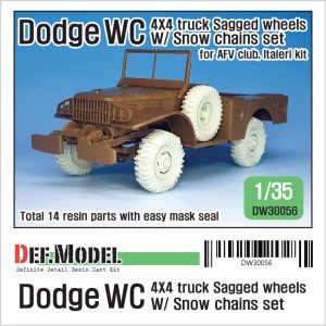 WWII US DODGE WC 4X4 SNOW CHAINED WHEEL SET